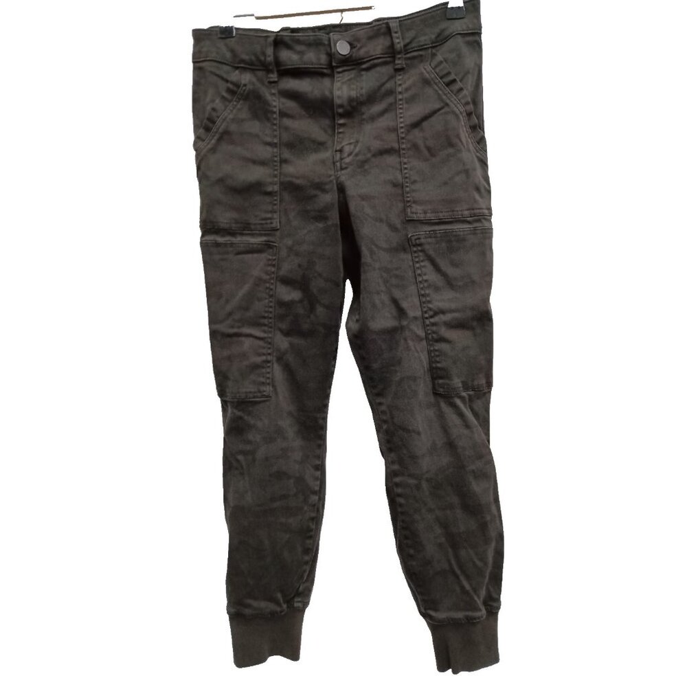 Anthropologie Level 99 Crop Jogger Pants Womens Sz 30 Olive Green Camouflage
